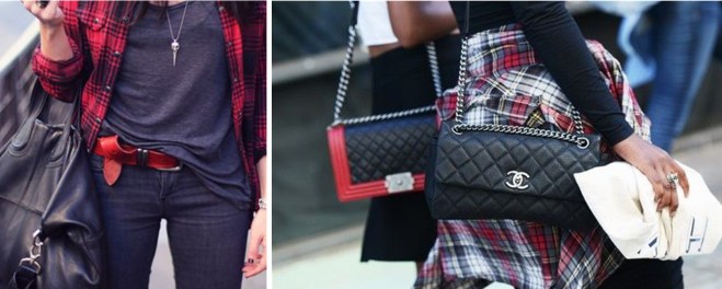 plaid shirt around your waist