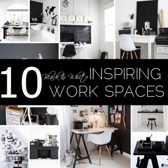 10 inspiring work spaces in Black & White - by Myra Madeleine