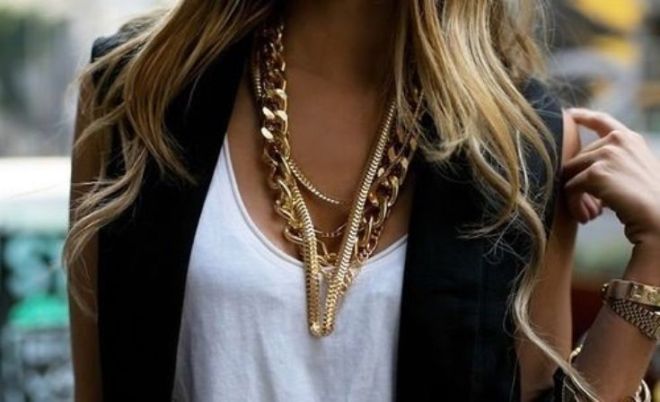 ways to wear a bold chain necklace - by Myra Madeleine
